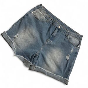 SHEIN Distressed Blue Jean Shorts